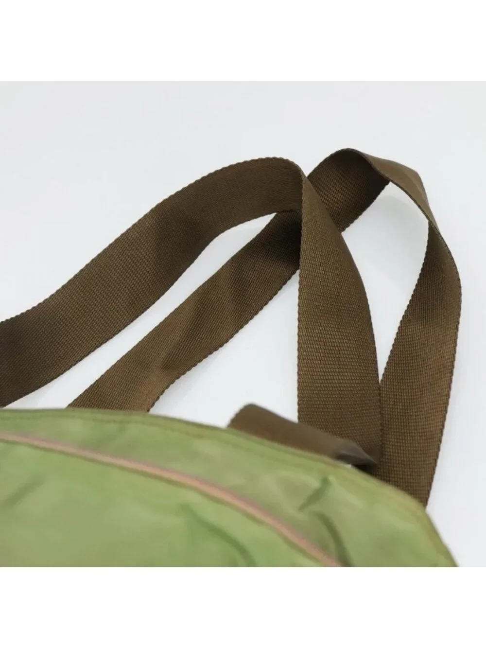 Authentic PRADA Shoulder Bag Nylon Khaki Silver - Picture 15 of 16